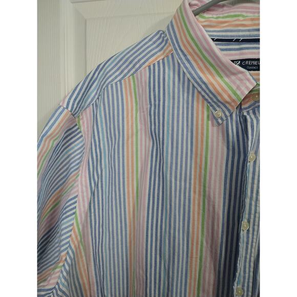 Cremieux Men's 3XB Candied Striped Collared Short Sleeve Pocket Shirt - Picture 2 of 9